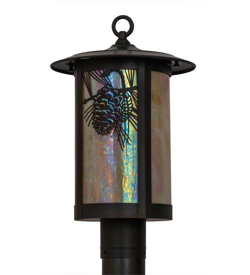 Meyda Tiffany Lighting 90576 Fulton One Light Post Mount Outdoor Bronze / Dark