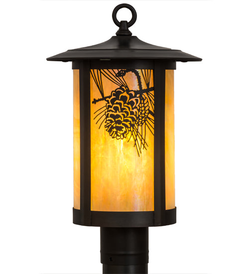 Meyda Tiffany Lighting 90576 Fulton One Light Post Mount Outdoor Bronze / Dark