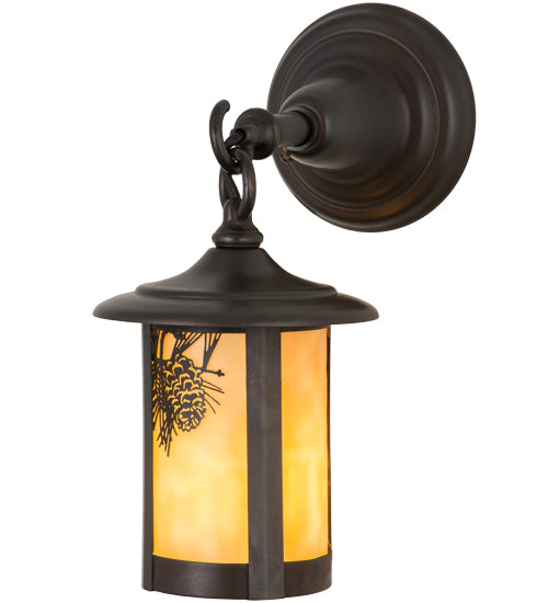 Meyda Tiffany Lighting 90846 Fulton One Light Wall Sconce Outdoor Bronze / Dark