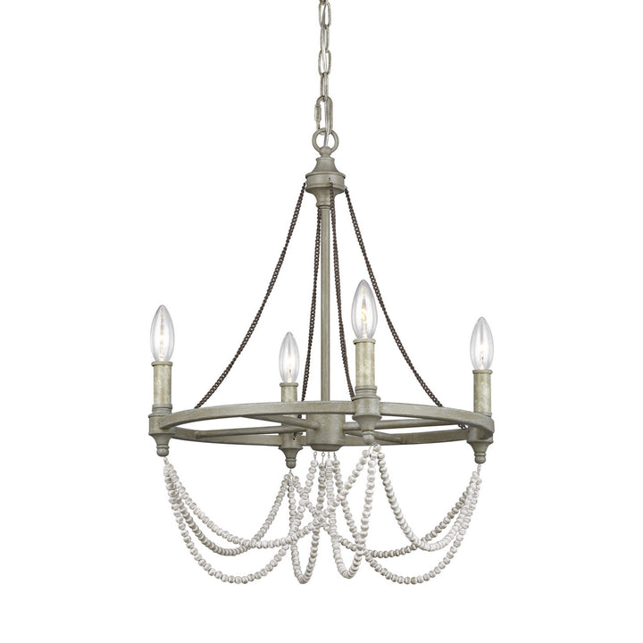 Visual Comfort Studio Beverly F3331/4FWO/DWW Chandelier Light - French Washed Oak / Distressed White Wood