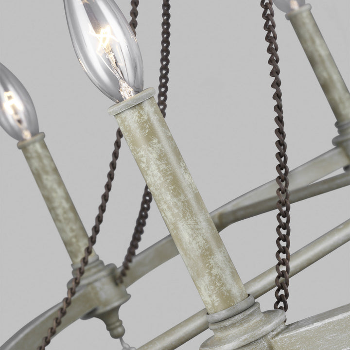 Visual Comfort Studio Beverly F3332/8FWO/DWW Chandelier Light - French Washed Oak / Distressed White Wood