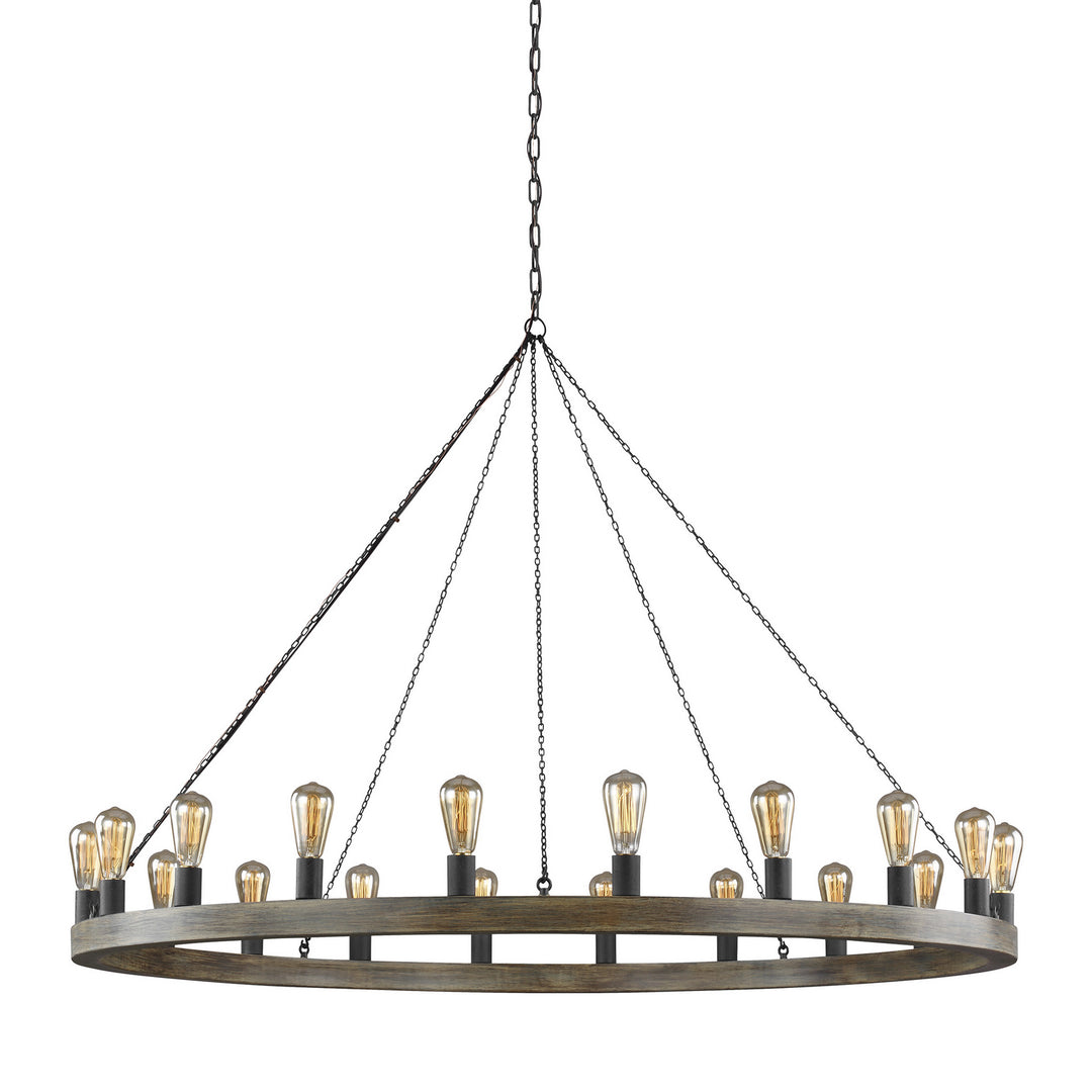 Visual Comfort Studio Avenir F3933/20WOW/AF Chandelier Light - Weathered Oak Wood / Antique Forged Iron