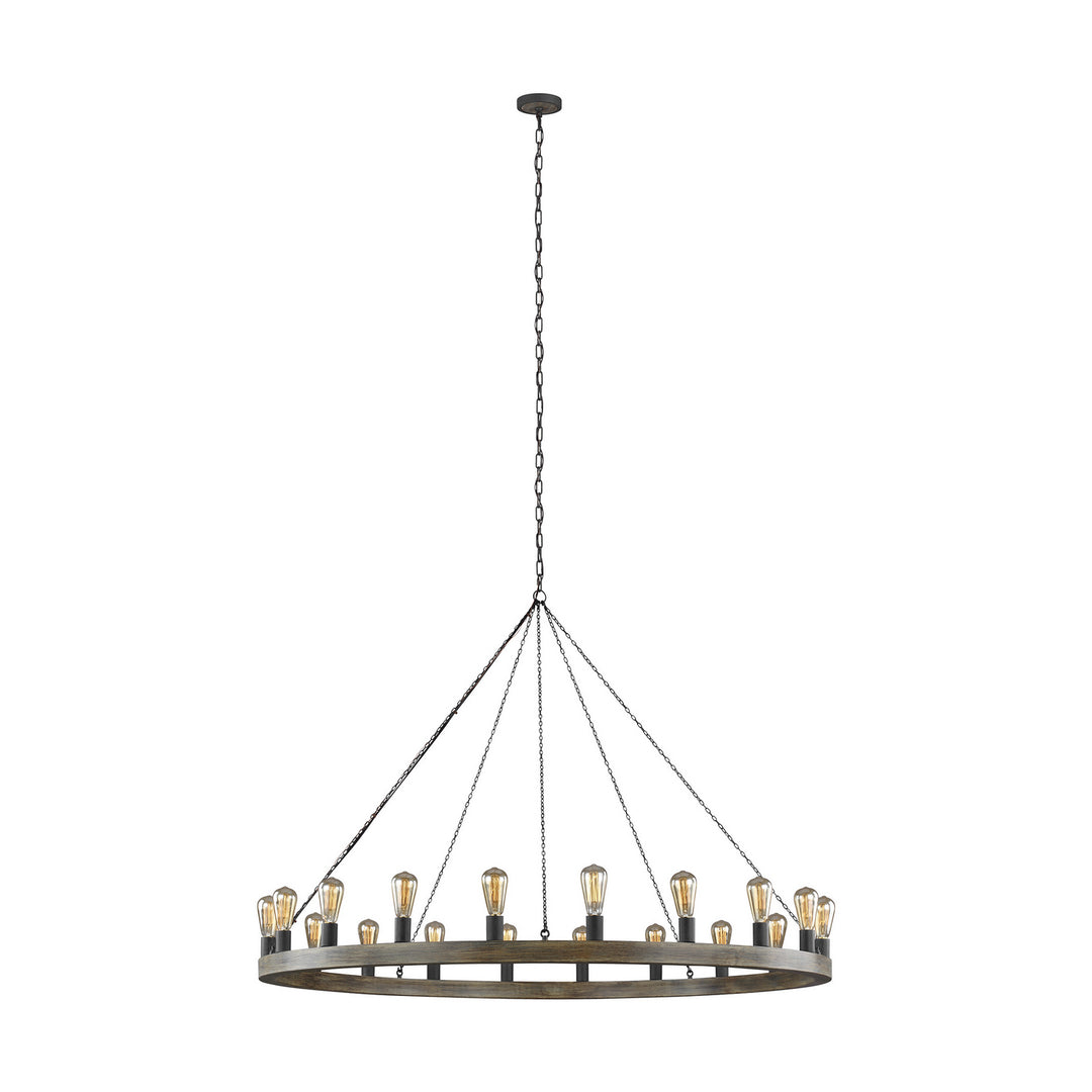 Visual Comfort Studio Avenir F3933/20WOW/AF Chandelier Light - Weathered Oak Wood / Antique Forged Iron