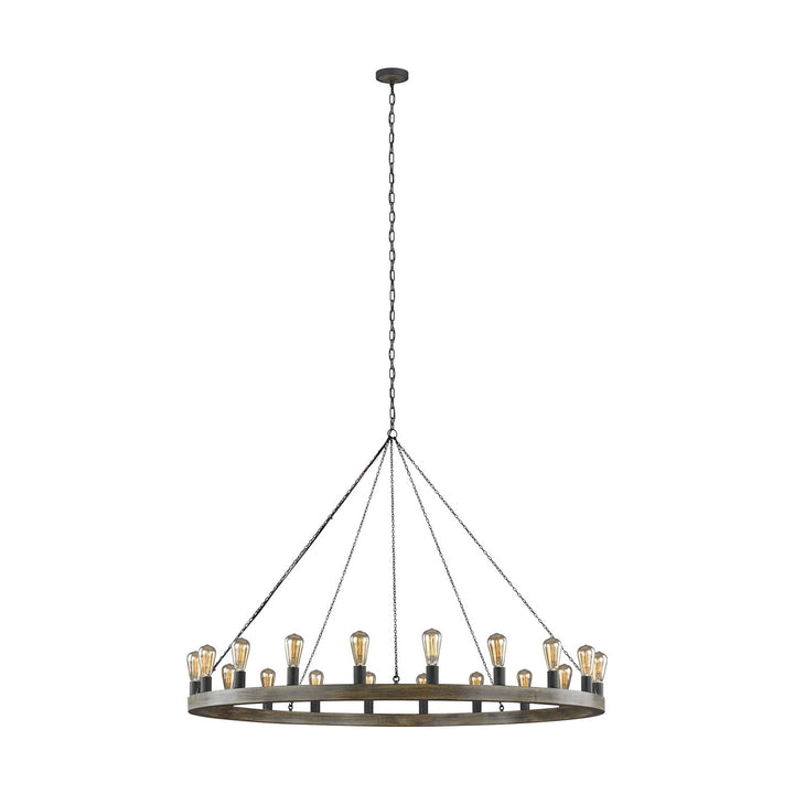 Visual Comfort Studio Avenir F3933/20WOW/AF Chandelier Light - Weathered Oak Wood / Antique Forged Iron