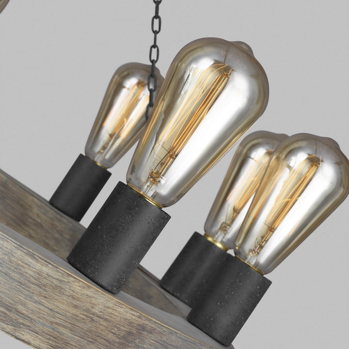 Visual Comfort Studio Avenir F3934/21WOW/AF Chandelier Light - Weathered Oak Wood / Antique Forged Iron