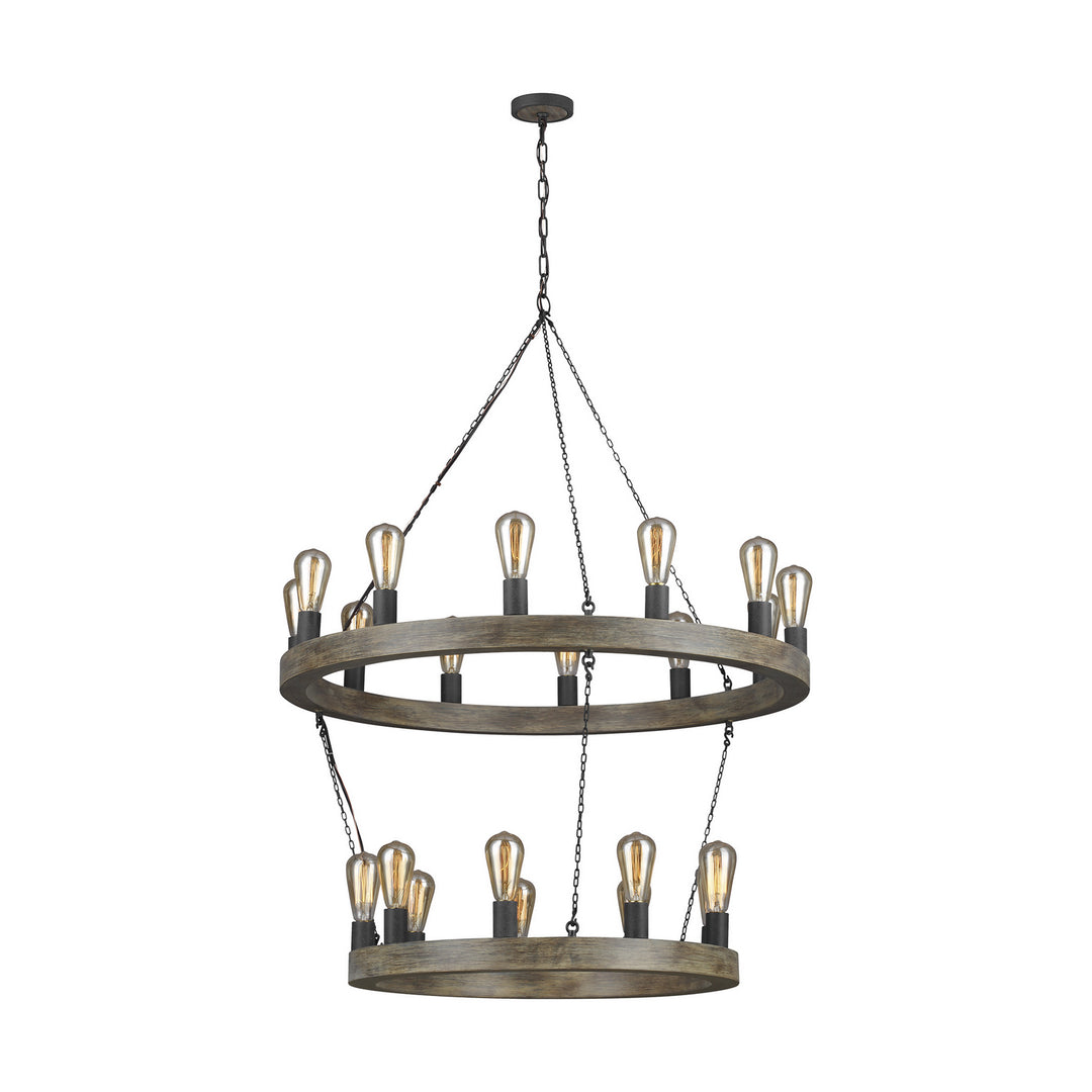Visual Comfort Studio Avenir F3934/21WOW/AF Chandelier Light - Weathered Oak Wood / Antique Forged Iron
