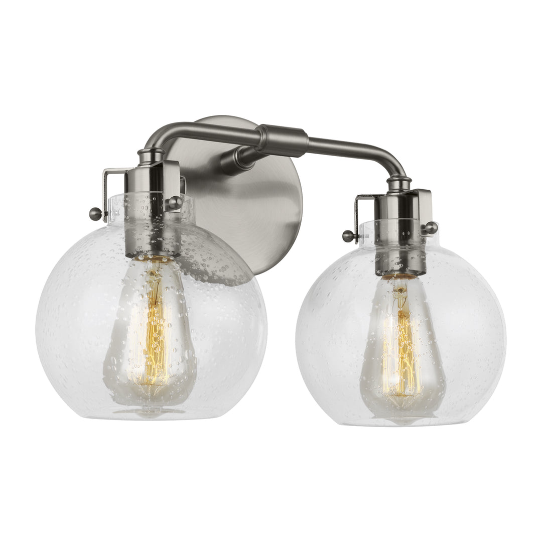 Visual Comfort Studio Clara VS24402PN/TXB Bath Vanity Light 15 in. wide - Polished Nickel/Textured Black