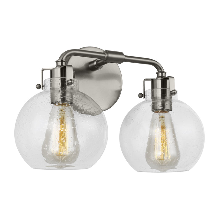 Visual Comfort Studio Clara VS24402PN/TXB Bath Vanity Light 15 in. wide - Polished Nickel/Textured Black