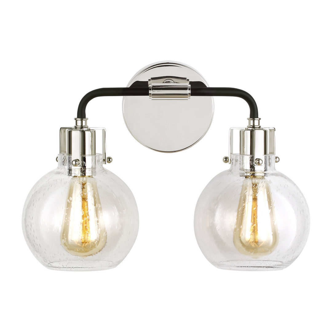 Visual Comfort Studio Clara VS24402PN/TXB Bath Vanity Light 15 in. wide - Polished Nickel/Textured Black