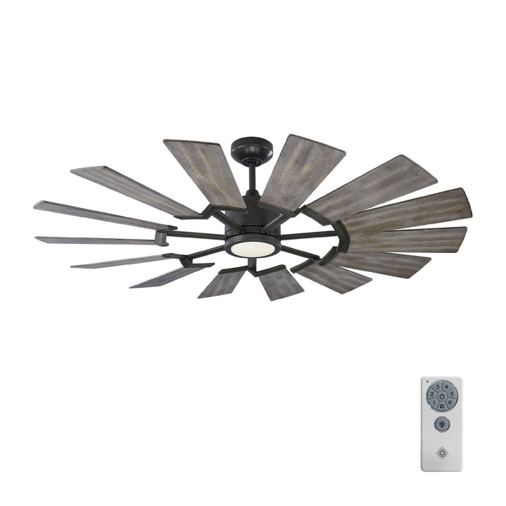 Visual Comfort Fan Prairie 52 14PRR52AGPD Ceiling Fan - Aged Pewter, Distressed Grey Weathered Oak/Distressed Grey Weathered Oak/