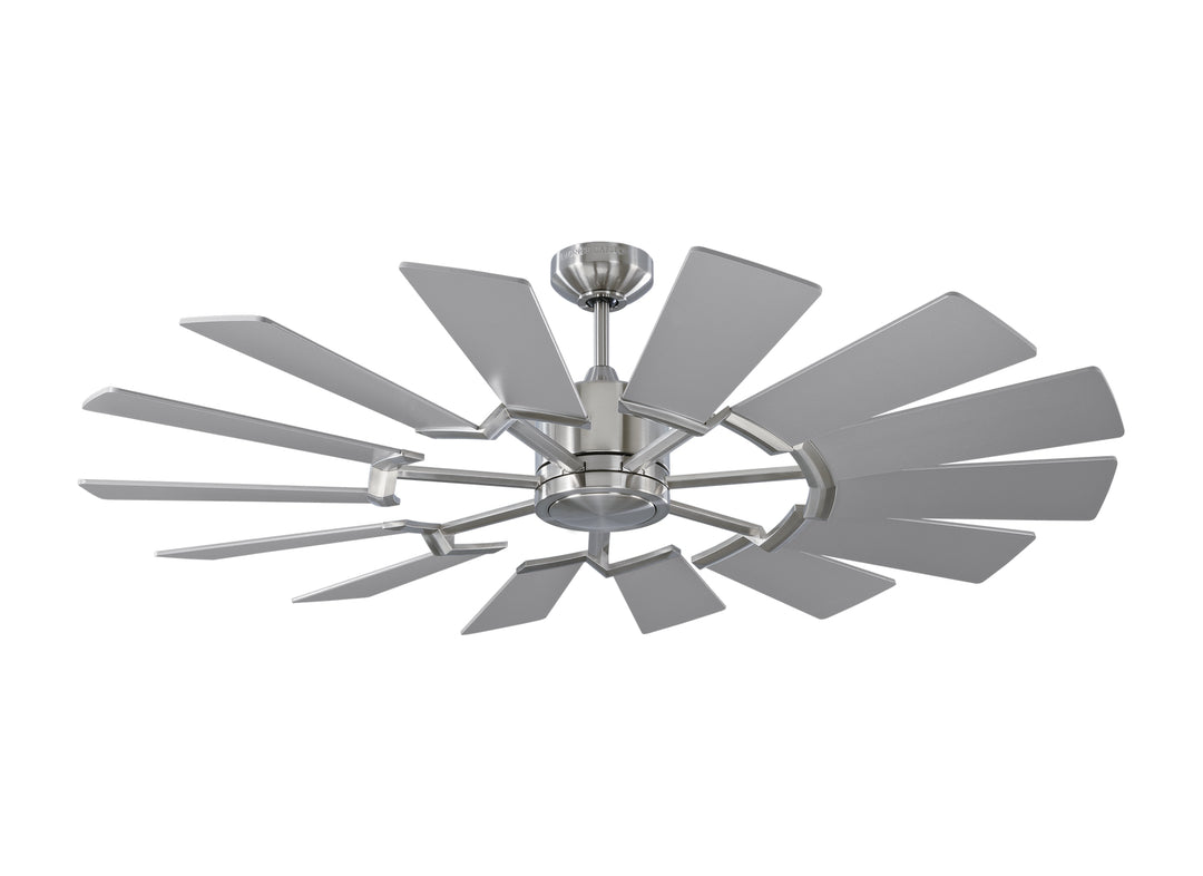 Visual Comfort Fan Prairie 52 14PRR52BSD Ceiling Fan - Brushed Steel, Silver/Silver/