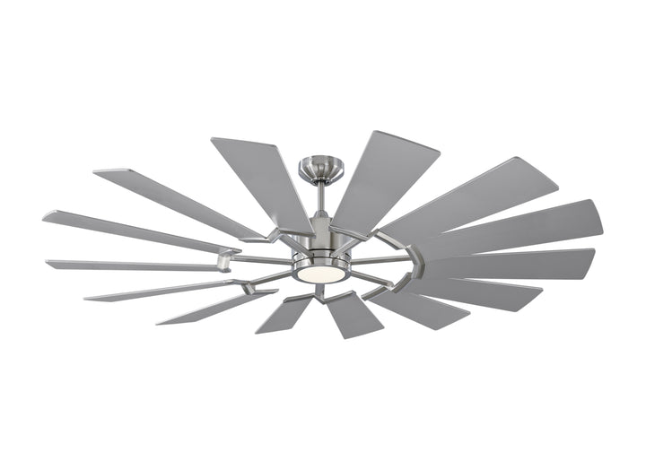 Visual Comfort Fan Prairie 62 14PRR62BSD Ceiling Fan - Brushed Steel, Silver/Silver/