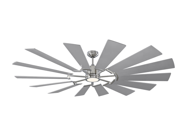 Visual Comfort Fan Prairie 72 14PRR72BSD Ceiling Fan - Brushed Steel, Silver/Silver/