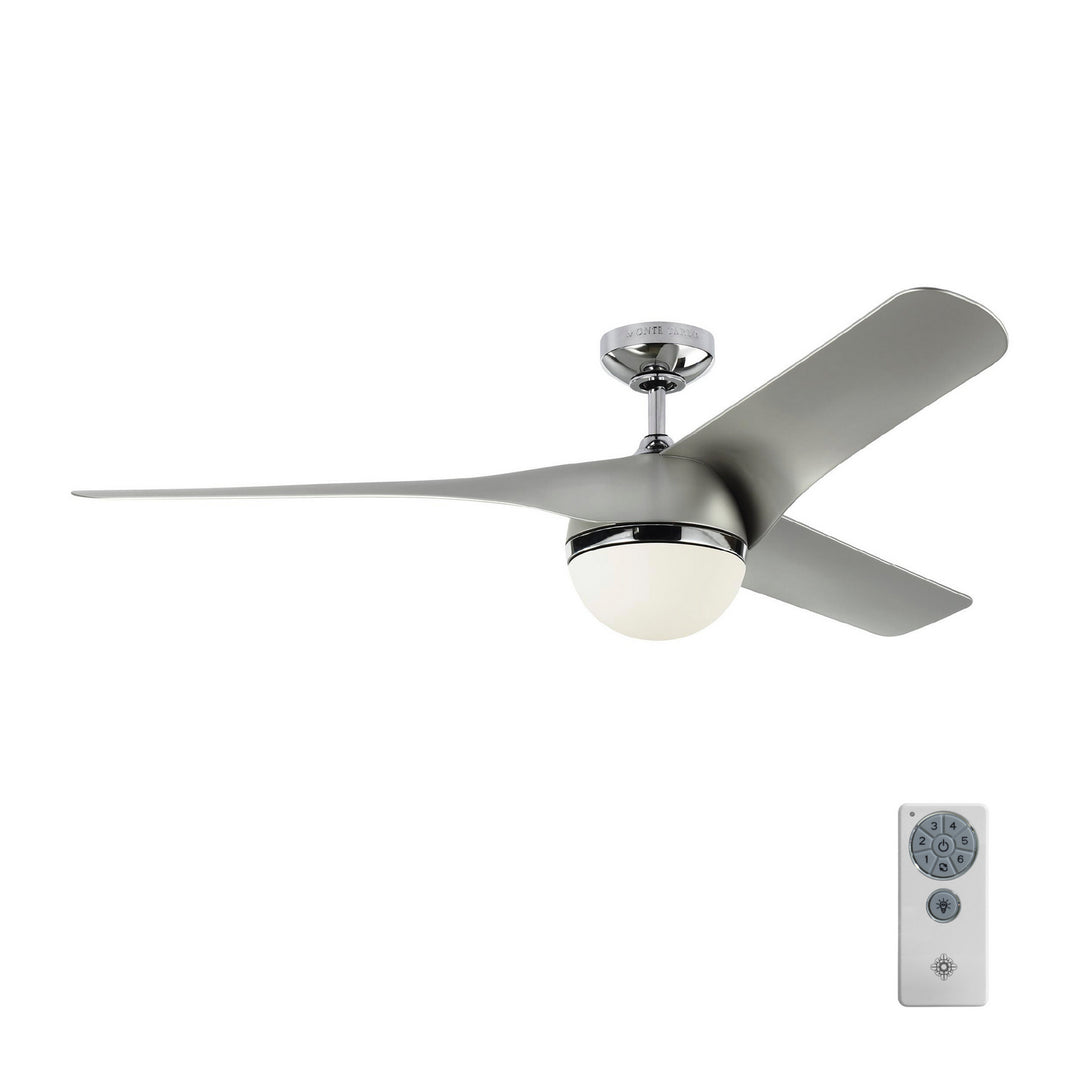 Visual Comfort Fan Akova 56 3AKR56CHD Ceiling Fan - Chrome, Silver/Silver/