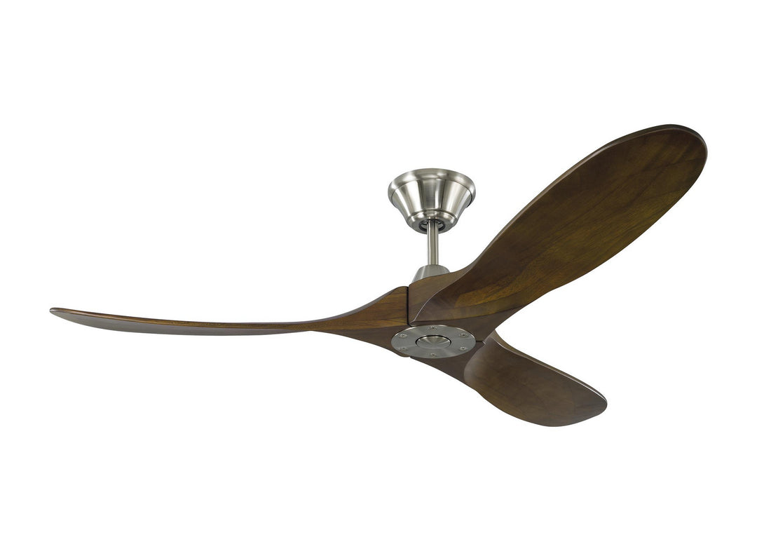 Visual Comfort Fan Maverick 52 3MAVR52BS Ceiling Fan - Brushed Steel, Dark Walnut/Dark Walnut/