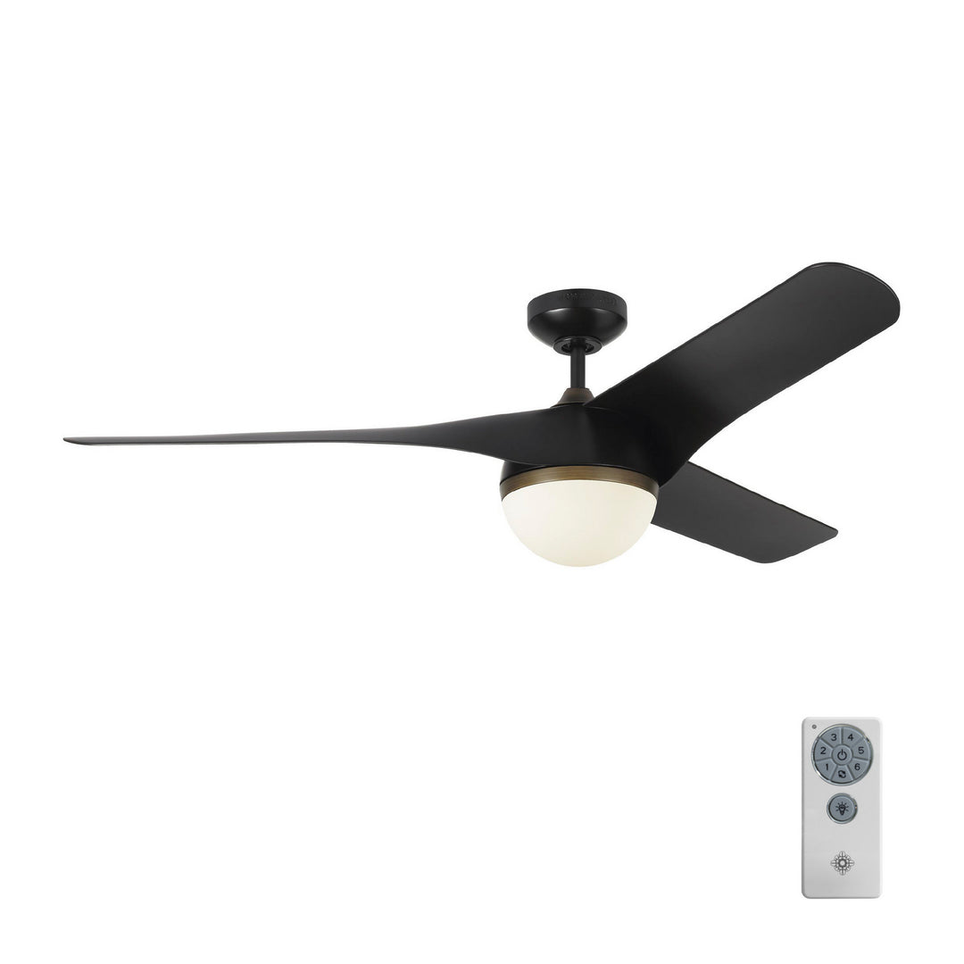 Visual Comfort Fan Akova 56 3AKR56BKD Ceiling Fan - Matte Black, Black ABS/Black ABS/