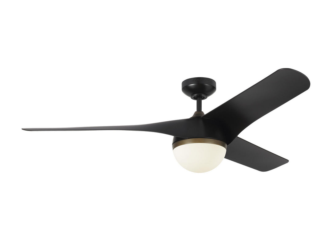 Visual Comfort Fan Akova 56 3AKR56BKD Ceiling Fan - Matte Black, Black ABS/Black ABS/