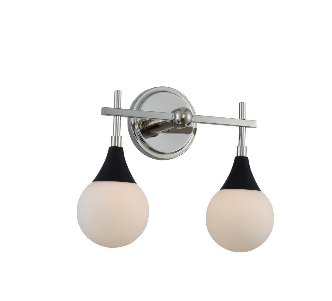 Kalco Bogart 508532BPN Bath Vanity Light 14 in. wide - Matte Black w Polished Nickel