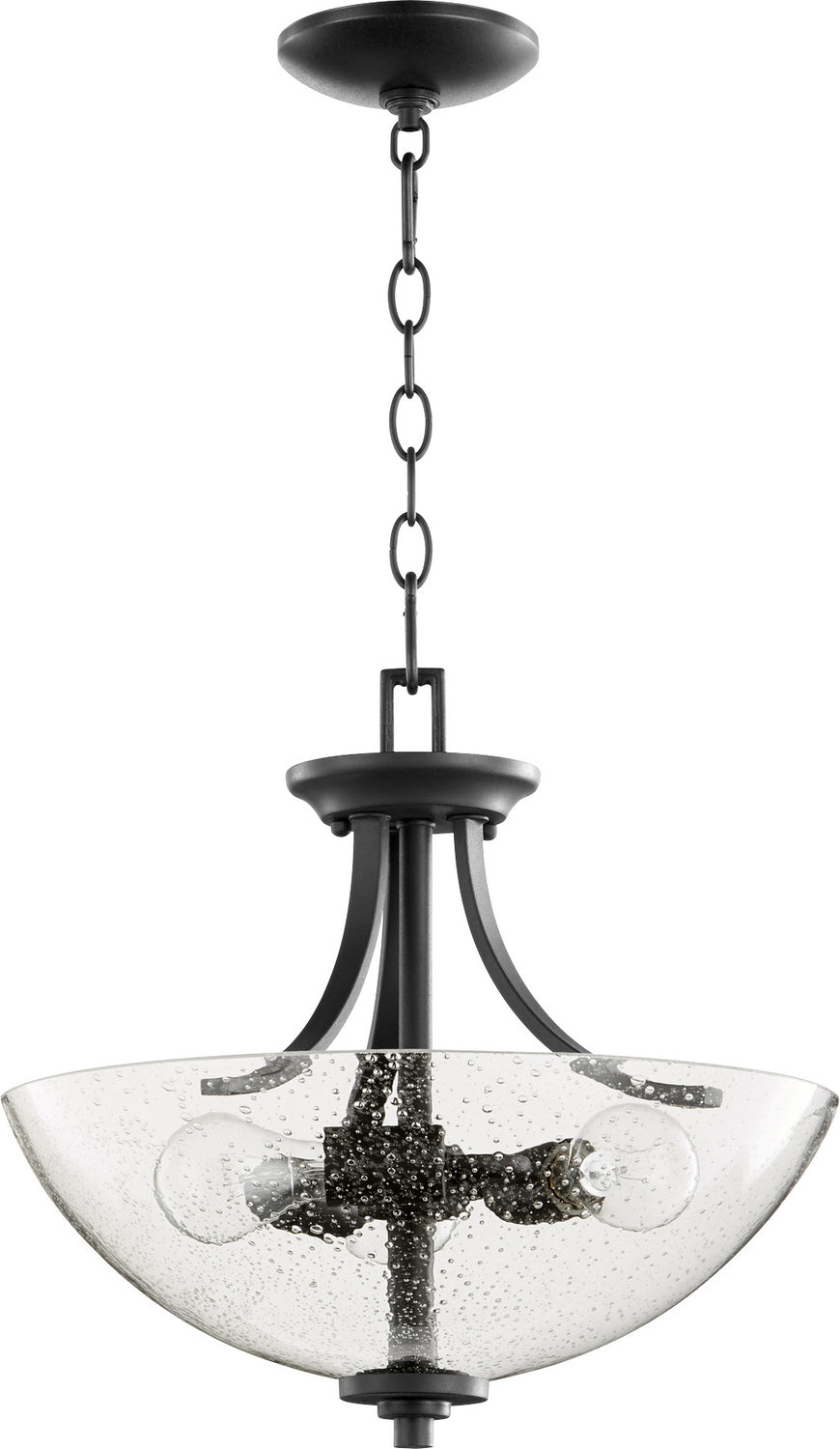 Quorum Reyes 2760-16-69 Ceiling Light - Textured Black W/ Clear/Seeded