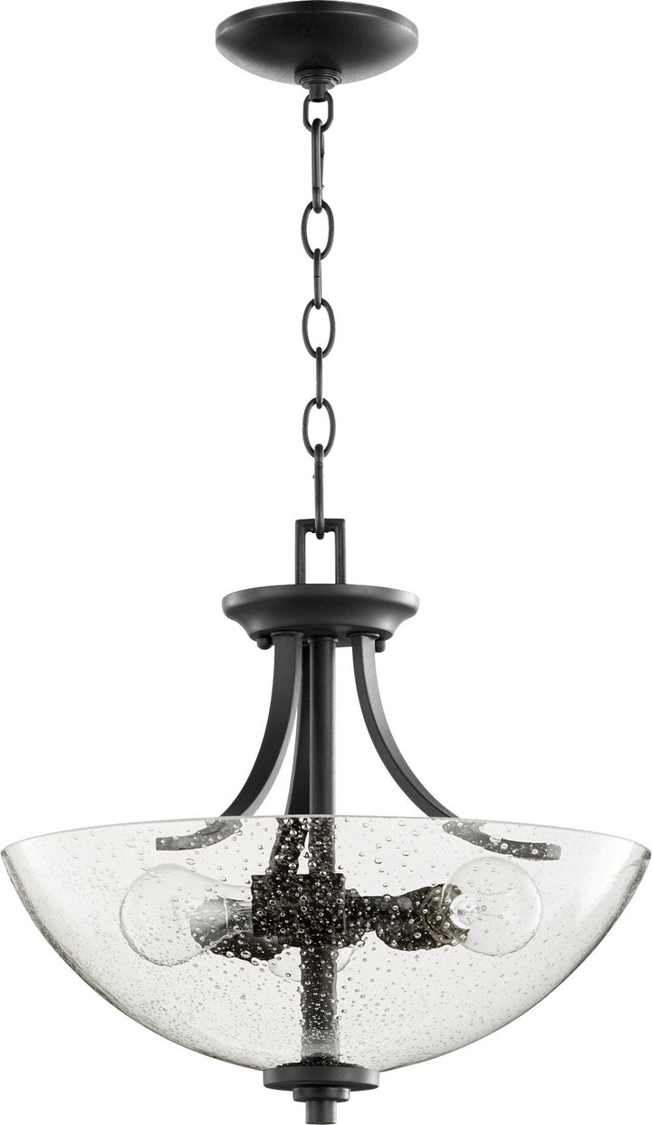 Quorum Reyes 2760-16-69 Ceiling Light - Textured Black W/ Clear/Seeded