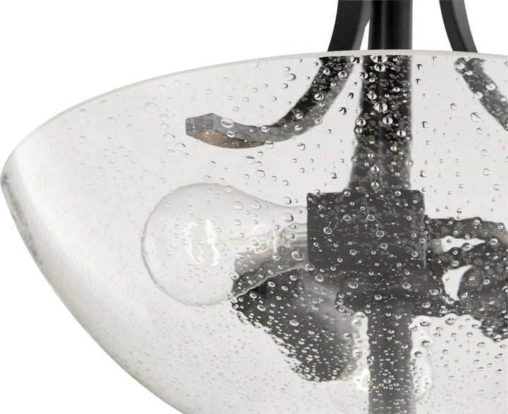 Quorum Reyes 2760-16-69 Ceiling Light - Textured Black W/ Clear/Seeded