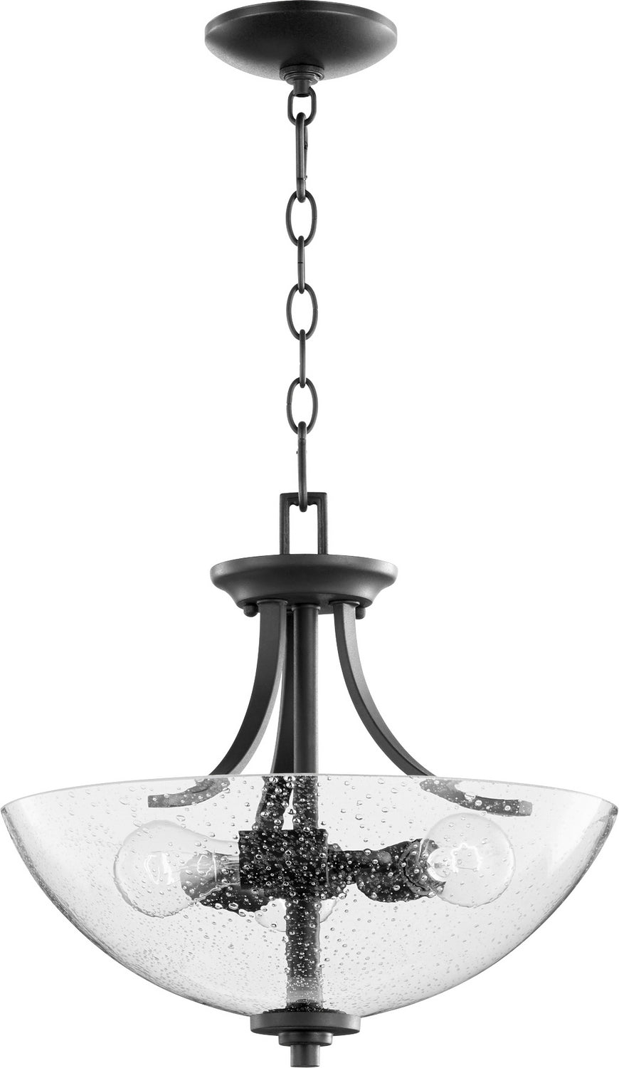 Quorum Reyes 2760-16-69 Ceiling Light - Textured Black W/ Clear/Seeded