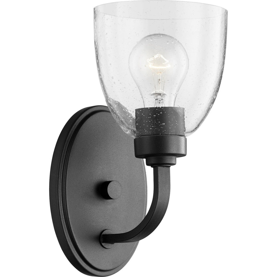 Quorum Reyes 5560-1-69 Wall Sconce Light - Textured Black W/ Clear/Seeded