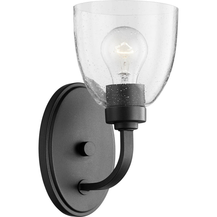 Quorum Reyes 5560-1-69 Wall Sconce Light - Textured Black W/ Clear/Seeded