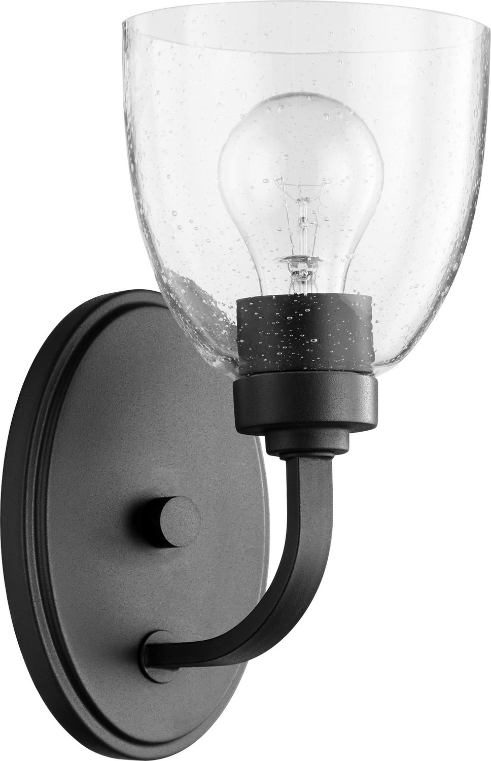 Quorum Reyes 5560-1-69 Wall Sconce Light - Textured Black W/ Clear/Seeded