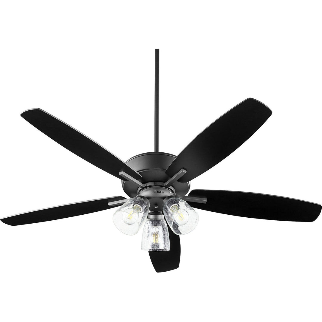 Quorum Breeze 70525-369 Ceiling Fan 52 in. - Textured Black, Matte Black/Weathered Oak