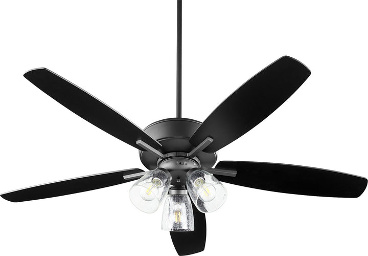 Quorum Breeze 70525-369 Ceiling Fan 52 in. - Textured Black, Matte Black/Weathered Oak