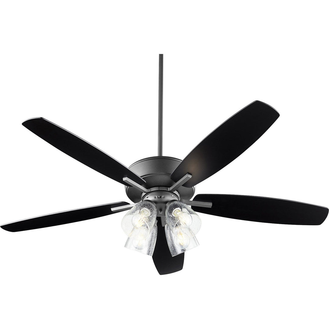 Quorum Breeze 70525-469 Ceiling Fan 52 in. - Textured Black, Matte Black/Weathered Oak