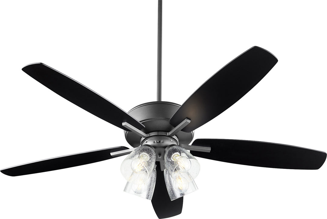 Quorum Breeze 70525-469 Ceiling Fan 52 in. - Textured Black, Matte Black/Weathered Oak