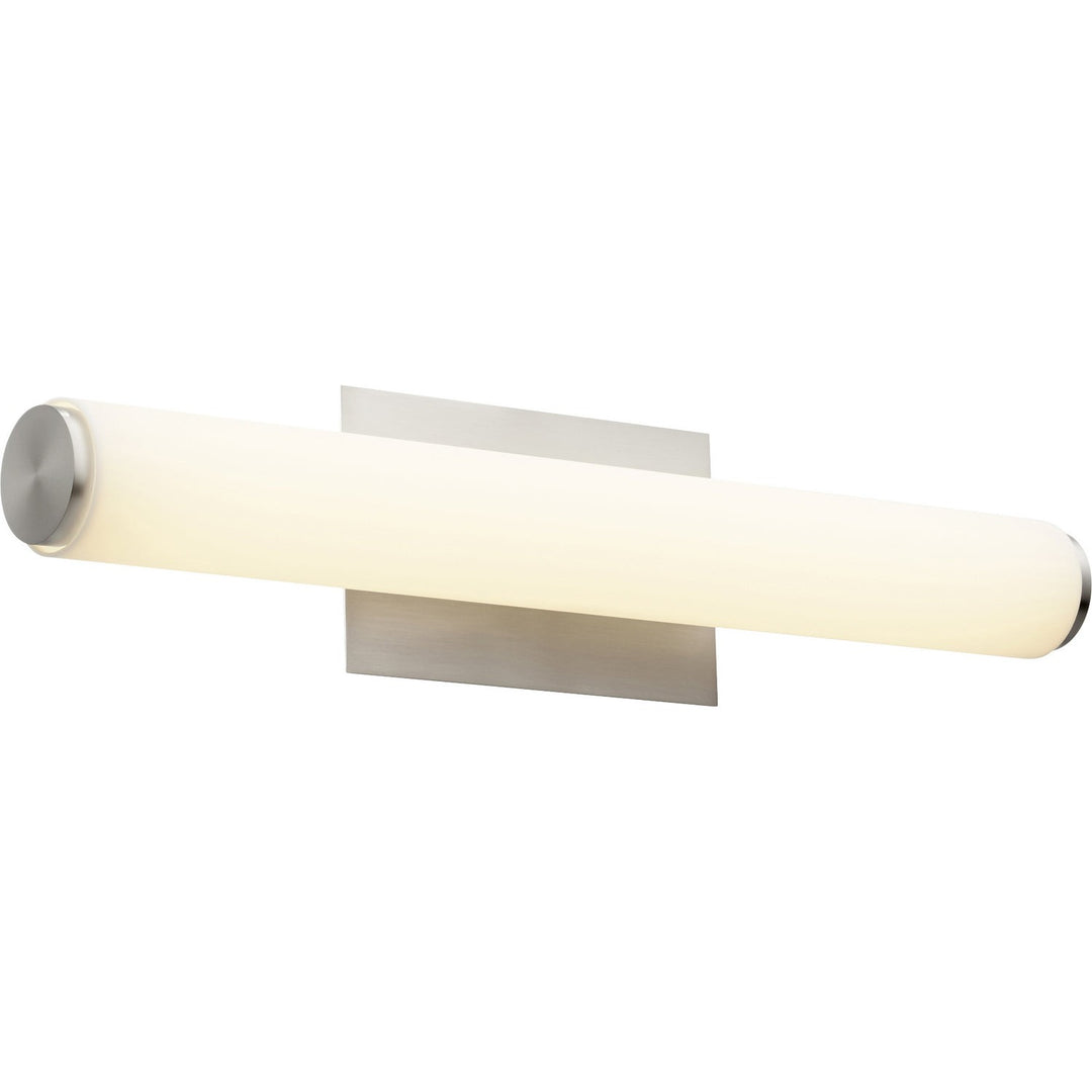 Quorum 911 LED Series 911-24-65 Bath Vanity Light 24 in. wide - Satin Nickel W/ Matte White Acrylic