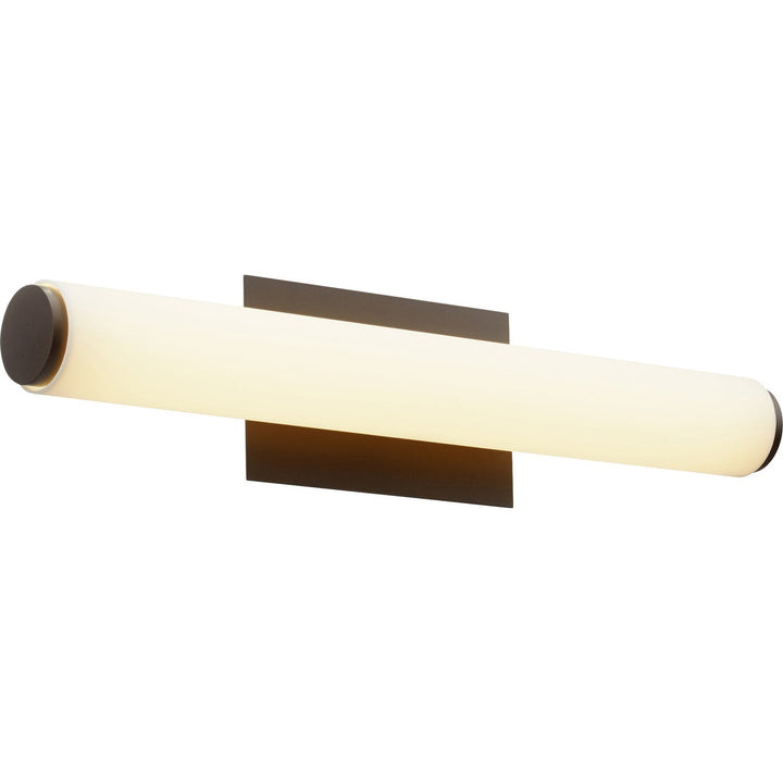 Quorum 911 LED Series 911-24-86 Bath Vanity Light 24 in. wide - Oiled Bronze W/ Matte White Acrylic