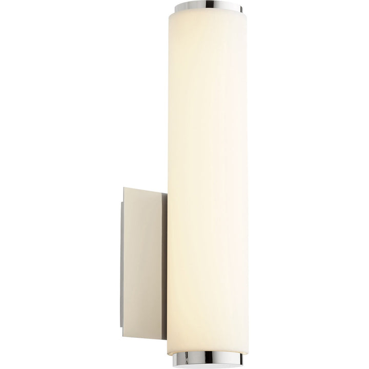 Quorum 911 LED Series 911-62 Wall Sconce Light - Polished Nickel W/ Matte White Acrylic