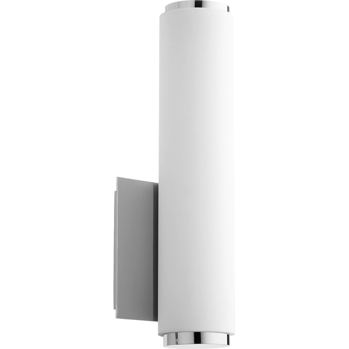 Quorum 911 LED Series 911-62 Wall Sconce Light - Polished Nickel W/ Matte White Acrylic