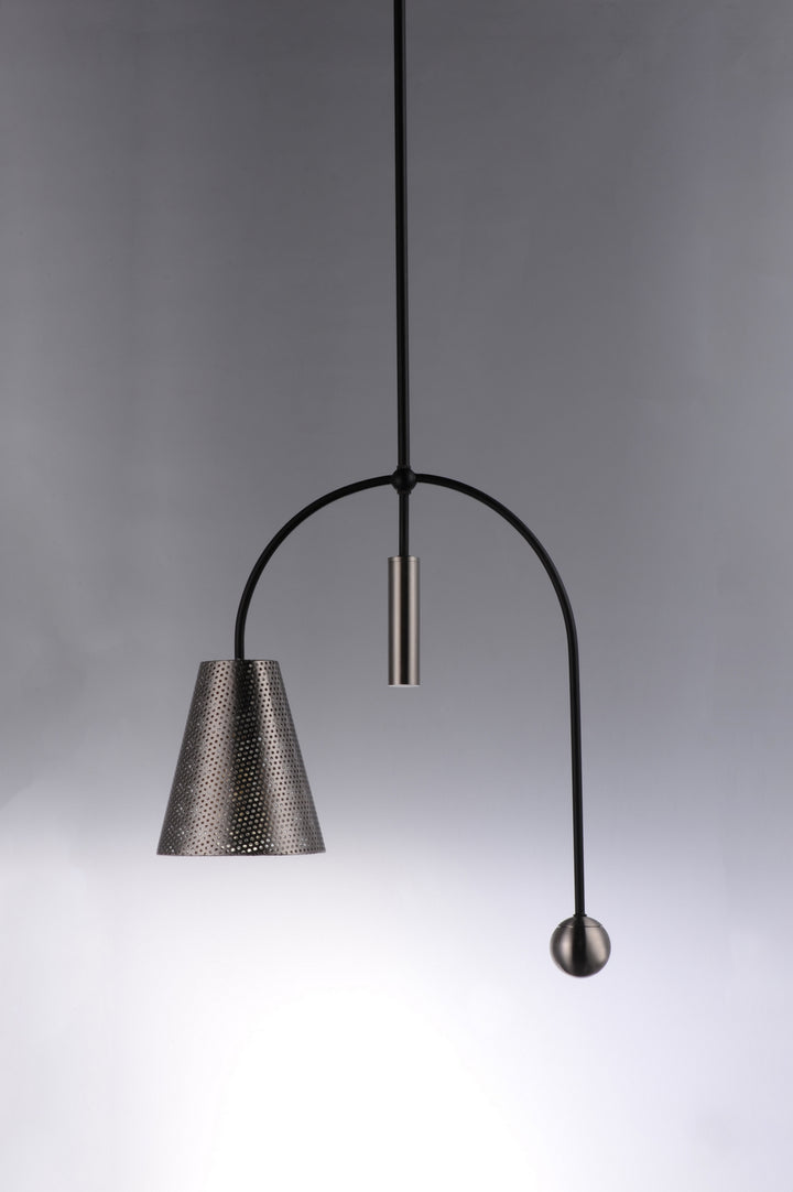 Maxim Filter 10086BKSN Pendant Light - Black / Satin Nickel