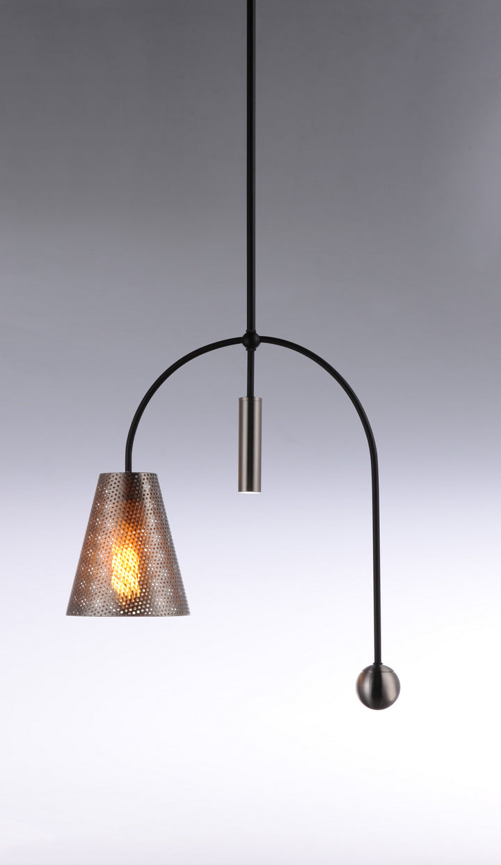 Maxim Filter 10086BKSN Pendant Light - Black / Satin Nickel