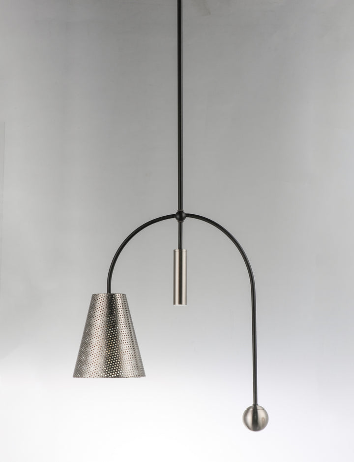 Maxim Filter 10086BKSN Pendant Light - Black / Satin Nickel