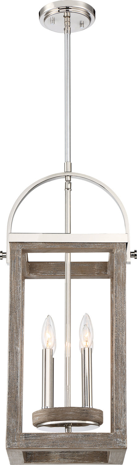 Nuvo Bliss 60-6481 Pendant Light - Driftwood / Polished Nickel Accents