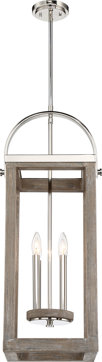 Nuvo Bliss 60-6481 Pendant Light - Driftwood / Polished Nickel Accents