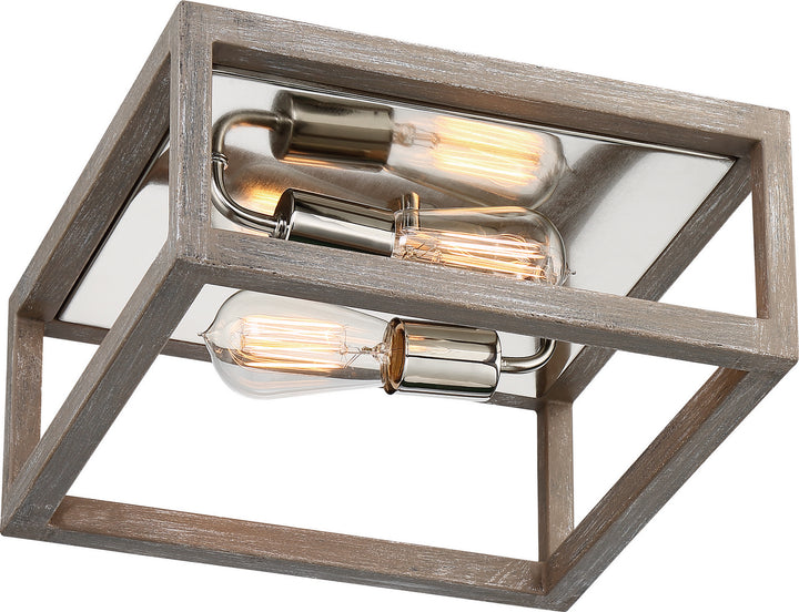 Nuvo Bliss 60-6482 Ceiling Light - Driftwood / Polished Nickel Accents