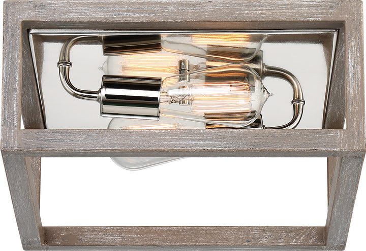 Nuvo Bliss 60-6482 Ceiling Light - Driftwood / Polished Nickel Accents