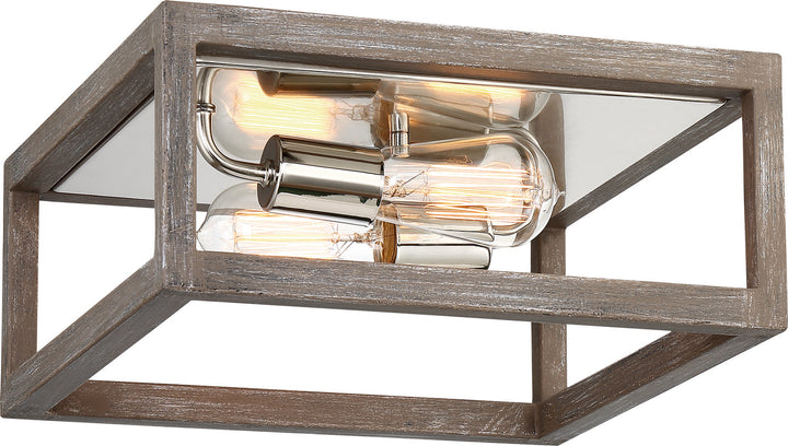 Nuvo Bliss 60-6482 Ceiling Light - Driftwood / Polished Nickel Accents