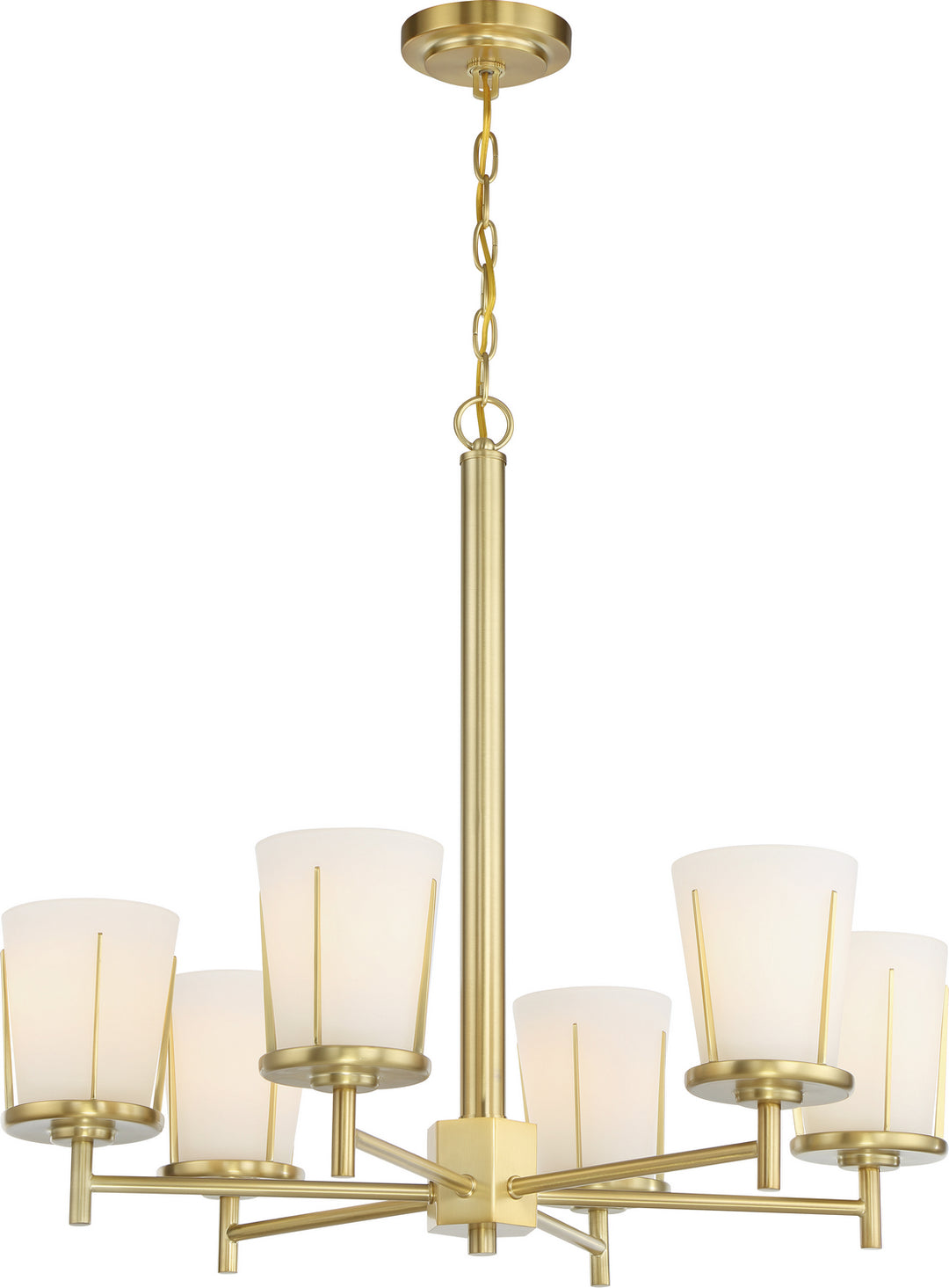 Nuvo Serene 60-6536 Chandelier Light - Natural Brass