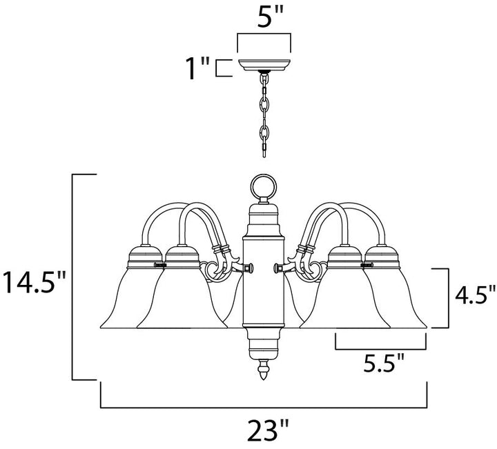 Maxim Builder Basics 91197MRSN Chandelier Light - Satin Nickel