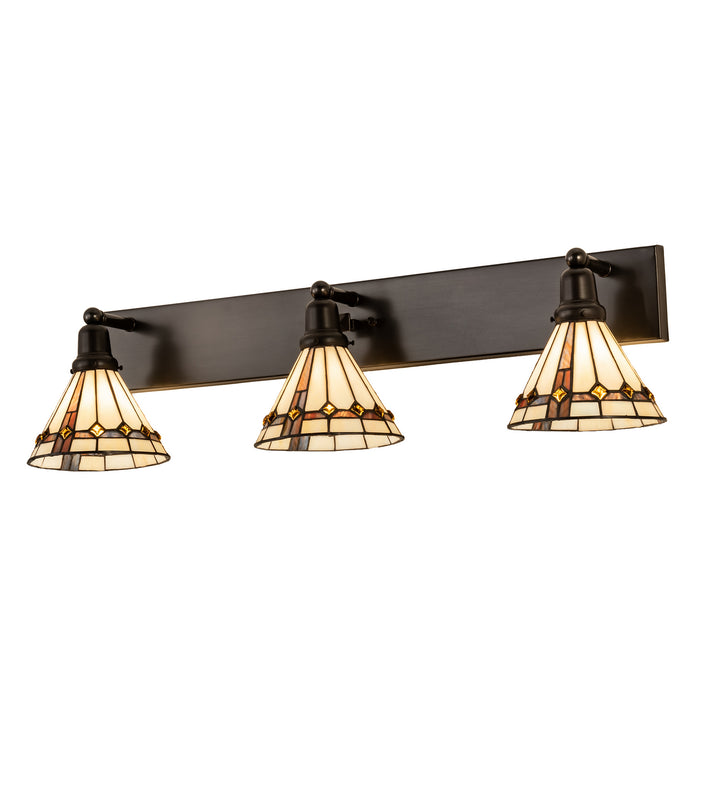 Meyda Tiffany Belvidere 204517 Bath Vanity Light 38 in. wide - Craftsman Brown