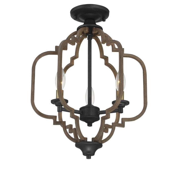 Savoy House Westwood 6-0303-3-96 Ceiling Light - Barrelwood with Brass Accents