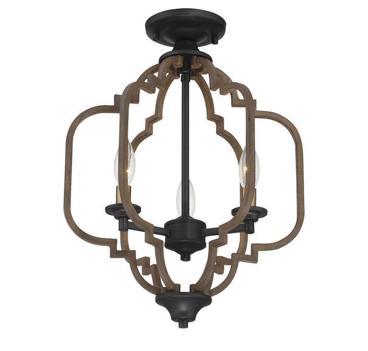 Savoy House Westwood 6-0303-3-96 Ceiling Light - Barrelwood with Brass Accents